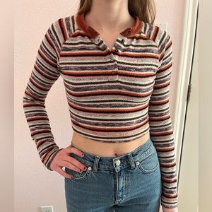 urban outfitters striped cropped sweater